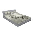 thumbnail image 2 of Ambesonne Black White Fitted Sheet & Pillow Sham Set, Horse Freedom Theme, Queen, White and Black, 2 of 2