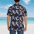 thumbnail image 4 of Balery Astronauts in sport Camisas hawaianas de manga corta para hombre, camisas playeras de corte holgado, camisas de vacaciones con botones,Medium, 4 of 7