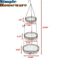 SimpleHouseware 3Tier Fruit Hanging Basket, Bronze