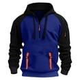 thumbnail image 2 of pstuiky mangas largas para hombre, Sudadera deportiva informal con capucha y retazos para hombre, de manga larga, estilo blusa Tops de hombre m, 2 of 5