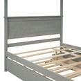 thumbnail image 6 of Full Size Canopy Bed with Trundle Bed and 2 Drawers, Wood Full Platform Bed with Headboard, Footboard and Slat Support, Modern 4 Poster Panel Bed, No Box Spring Needed, Brushed Gray, 6 of 7
