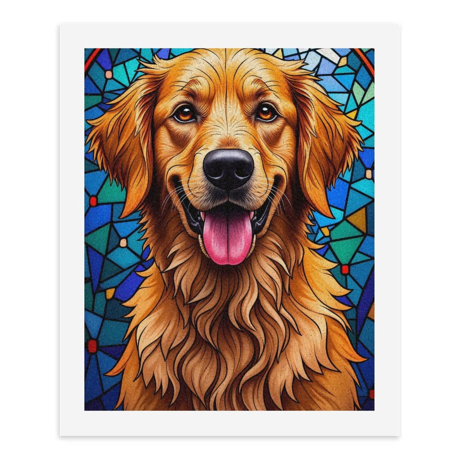 Paint By Numbers Kit for Adults Beginner - Golden Retriever Stained Glass Art DIY Canvas Painting Kits for Adults, Frameless Paint By Number for Adults for Home Wall Decor 16x20 Inch