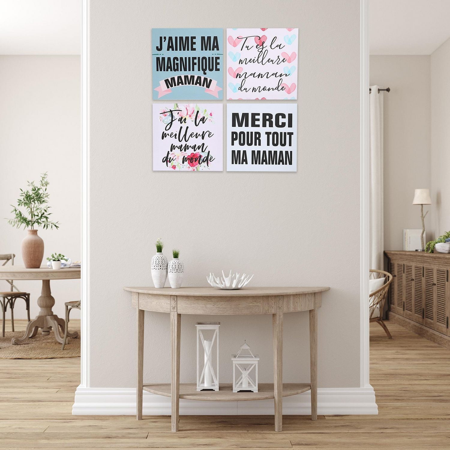 IH Casa Decor Canvas Wall Art Maman Asstd - Set of 4