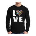 thumbnail image 1 of Awkward Styles Men's Love Puzzles Autism Awareness Graphic Long Sleeve T-shirt Tops Autistic Support, 1 of 4
