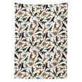 thumbnail image 3 of Jurassic Tablecloth, Pattern Dinosaurs Enormous Museum History Cartoony Illustration, Dining Room Kitchen Rectangular Table Cover, 52" X 70", Orange Burgundy, by Ambesonne, 3 of 4