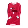 thumbnail image 2 of DPTALR Women's Round Neck Thickened Plush Warm Long Sleeve Tops, 2 of 3