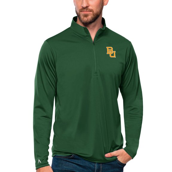 Men's Antigua Green Baylor Bears Tribute Quarter-Zip Top