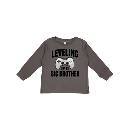

Inktastic Leveling Up to Big Brother Gift Toddler Boy Girl Long Sleeve T-Shirt