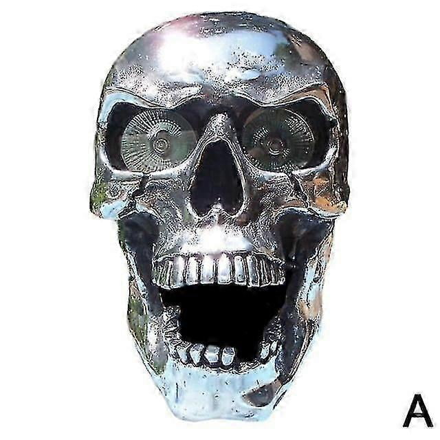 Fashion Halloween LED Motorcycle Resin Skull Headlight Motorbike High Low Beam Lamp For Halloween Skull Head Decoration