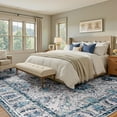 thumbnail image 3 of NewBuros Area Rugs 9'x12' Washable Non-Slip Boho Rugs, Soft Stain Resistant Low Pile Print Indoor Carpet for Living Room Bedroom Dining Room, Turquoise, 3 of 10