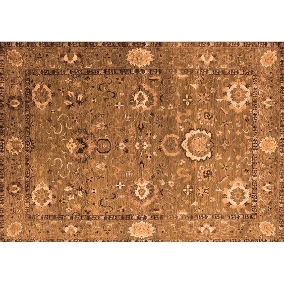 Ahgly Company Indoor Rectangle Oriental Orange Industrial Area Rugs, 3' x 5'