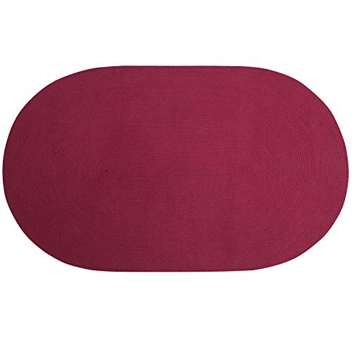 Better Trends Alpine Braid Collection is Durable & Stain Resistant Reversible Indoor Area Utility Rug 100% Polypropylene in Vibrant Colors, 20 in x 30 in, Burgundy Solid