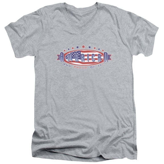 - American And Proud - Slim Fit V Neck Shirt - Medium