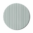 thumbnail image 1 of Modern Mouse Pad for Computers, Vertical Thin and Bold Stipes Optical Pattern Retro Style Abstract Print, Round Non-Slip Thick Rubber Modern Mousepad, 8" Round, Pale Sage Green White, by Ambesonne, 1 of 2
