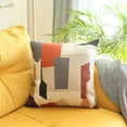 thumbnail image 5 of White and Orange Geometric Blocks Throw Pillow, 5 of 5