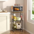 thumbnail image 2 of Rolling Kitchen Microwave Cart, 3 Tier Microwave Table Stand with Adjustable Shelf, Kitchen Storage Rack on Wheels, Coffee Station Cart Rack Shelf Organizer for Living Room Office, Balcony, 2 of 6