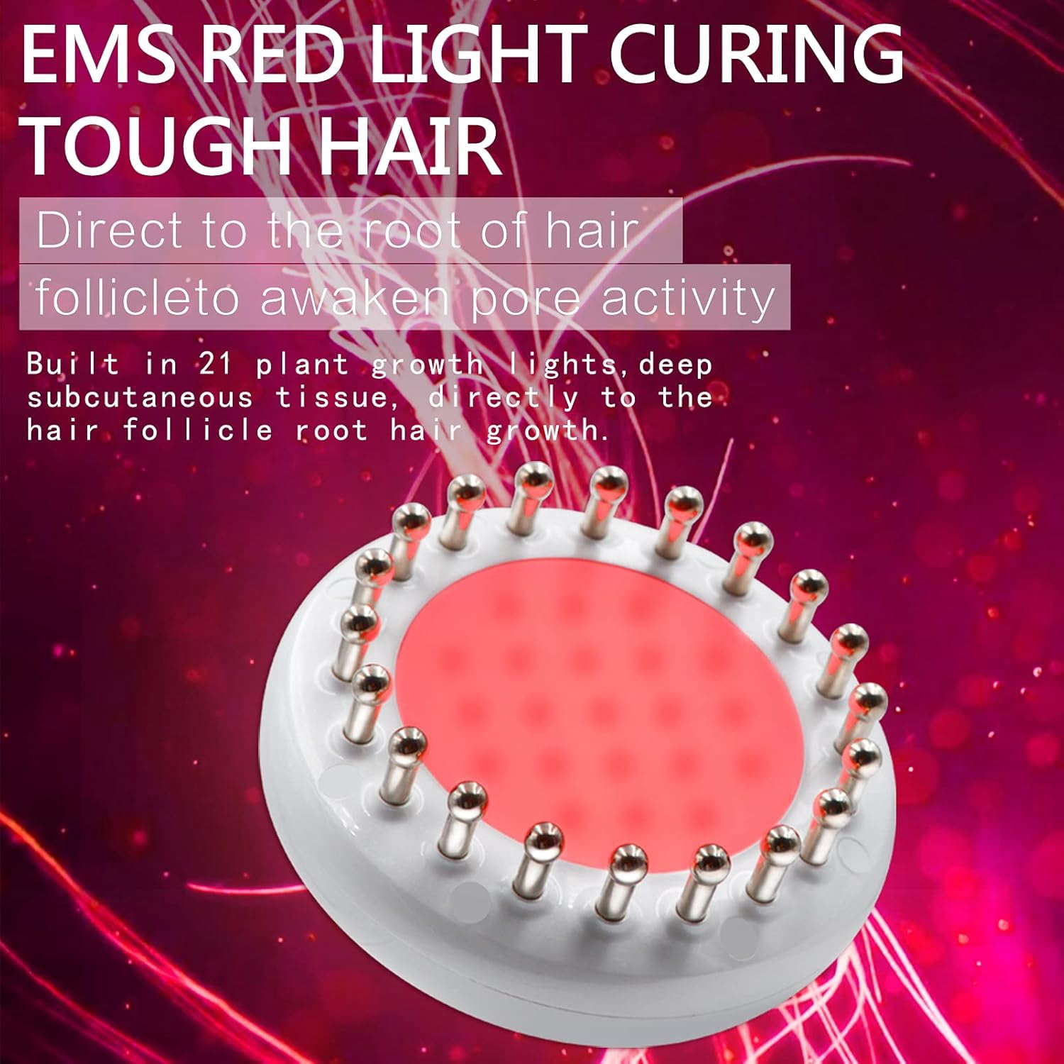 Scalp Oil Applicator, Laser Hair Regrowth Brush, Hair Oil Applicator Brush, Red Light Therapy Vibration Comb for Scalp Care and Hair Growth
