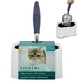 thumbnail image 1 of Cuchara para arena para gatos Vitisyao, de metal pesado, con soporte, color blanco, 1 of 7