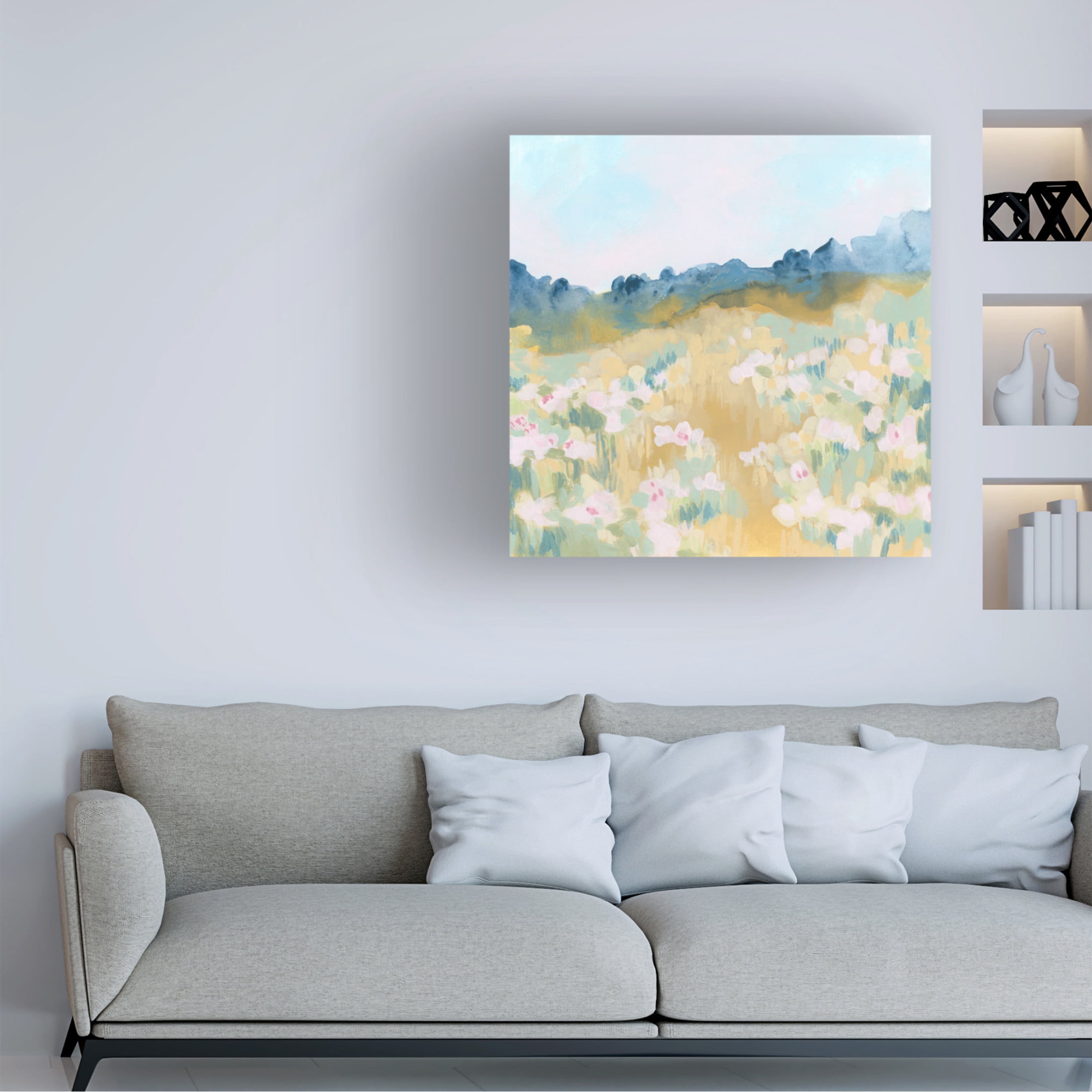 Trademark Fine Art June Erica Vess Ochre Flower Field II Canvas Wall Art