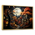 thumbnail image 2 of Designart "Cozy Village in Moonlit Autumn IV" Cityscapes Framed Wall Art - Industrial Orange City Art Deco Living Room Framed Canvas Art, 2 of 6