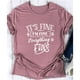 thumbnail image 2 of Camiseta de verano con estampado de letras, cuello redondo, manga corta, camiseta informal de gran tamaño con estampado de letras para mujer, oro rosa (letra blanca) L, 2 of 4