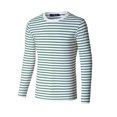 thumbnail image 2 of CamisePaHombres Cuello Redondo Mangas Largas Estampado de Rayas Verde 48, 2 of 7