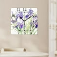 thumbnail image 4 of 10 Inch Wall Clock Battery Operated Square Clock for Office, Kitchen, Outdoor, Living Room,Watercolor Iris Flower Summer Flowers Floral Print Beautiful, 4 of 4