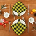 thumbnail image 2 of Coolnut Buffalo Plaid Yellow Cloth Napkins Set of 4, Reusable Washable Polyester Dinner Table Napkins for Family, Weddings, Parties, Home Decor, 20 x 20 Inch Washcloth Gift, 2 of 7