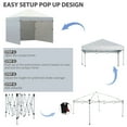 thumbnail image 6 of Barara King Gazebo, Outdoor Canopy Shelter,10' x 10' Pop Up Canopy Tent with 3 Sidewalls, Leg Weight Bags and Carry Bag, Cream, 6 of 11