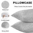 thumbnail image 5 of Throw Pillow Covers 26x26 Inch Set of 2, Grey Botanical Waterproof Outdoor Pillow Covers, Spring Summer Chic Wildflowers Decorative Cushion Pillowcases for Couch, Sofa, Bed, Garden, Patio, 5 of 9