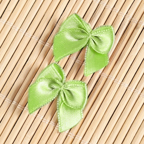 Toddmomy 100Pcs Tiny Hair Bows Light Green Ribbon Bowknots for Kids and Women Accessory