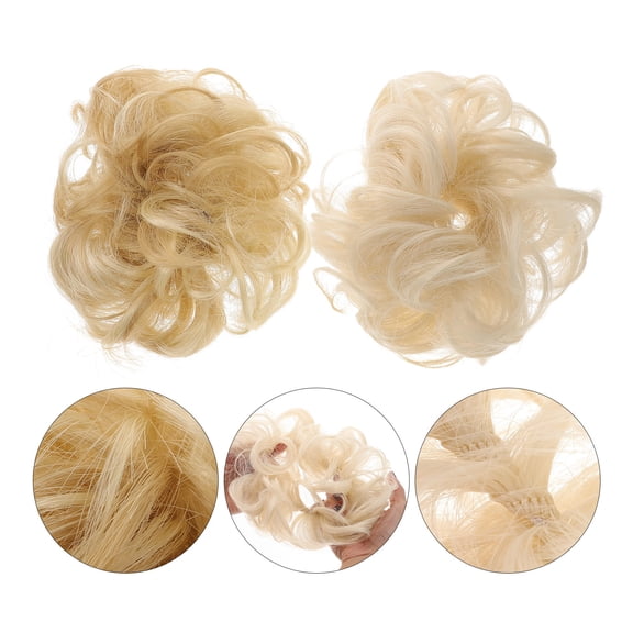 Luxshiny 2Pcs Scrunchie Hair Pieces Assorted Color Synthetic Hair Extension For Women