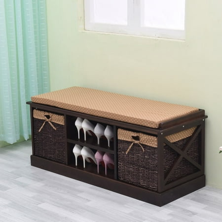 Greenville Signature Wood Storage Bench Walmart Com