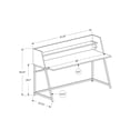 thumbnail image 3 of Contemporary Home Living 47.25" Natural Brown and White Wood Look Rectangular Computer Desk with, 3 of 4