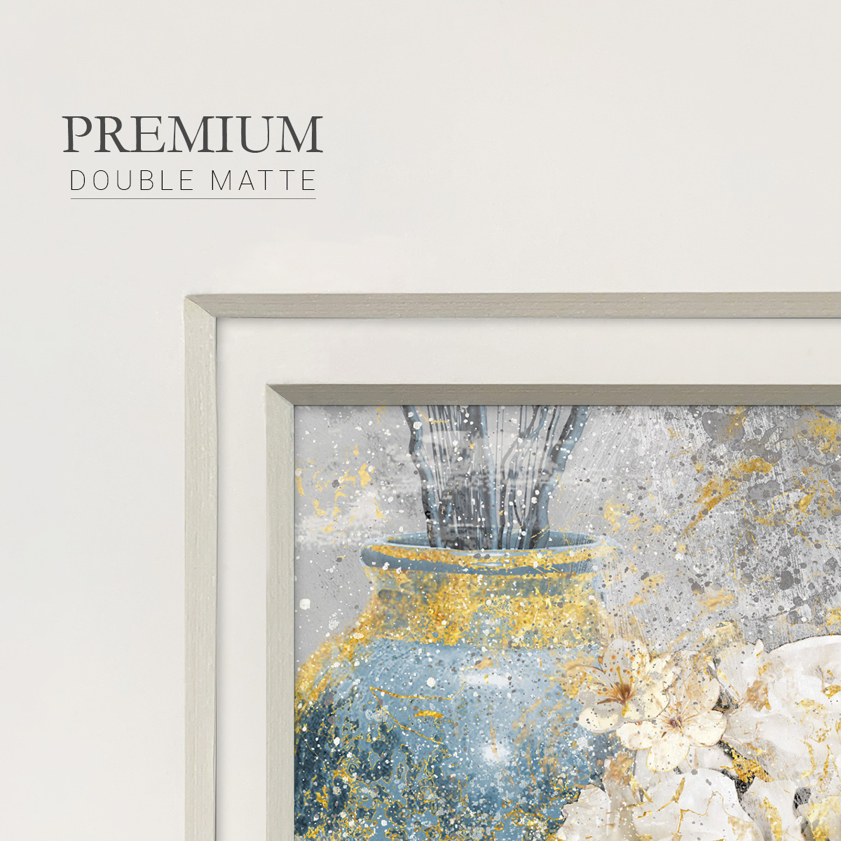 Vessels and Blooms BluesPremium Framed Print
