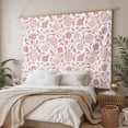 thumbnail image 3 of Pink Flowers Tapestry for Bedroom Wall Hanging Tapestry, Rustic Vintage Botanical Plants Floral Ceiling Backdrop Tapestries Poster Blanket Wall Decor for Teens Room Living Room Dorm 51" x 59", 3 of 8