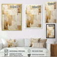 thumbnail image 4 of Designart "Collage Of Beige And Gold Dreamscapes I" Abstract Shapes Floater Framed Canvas Art Print, 4 of 5