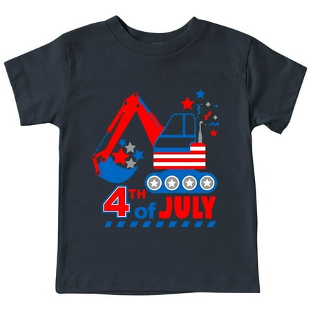 

LNMQLPDBS Boys Tops Toddler Boys 4th Of July Text Excavator Print T Shirts American Flag Shirt Kids Independence Day Patriotic Short Sleeve Tops