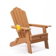 thumbnail image 2 of Folding Adirondack Chair with Pullout Ottoman & Cup Holder, Protable Folding Chair, Oversized Patio Chair, Weather Resistant Lounge Chair, for Patio Deck Garden, Backyard,Can Hold to 380lbs, 2 of 9