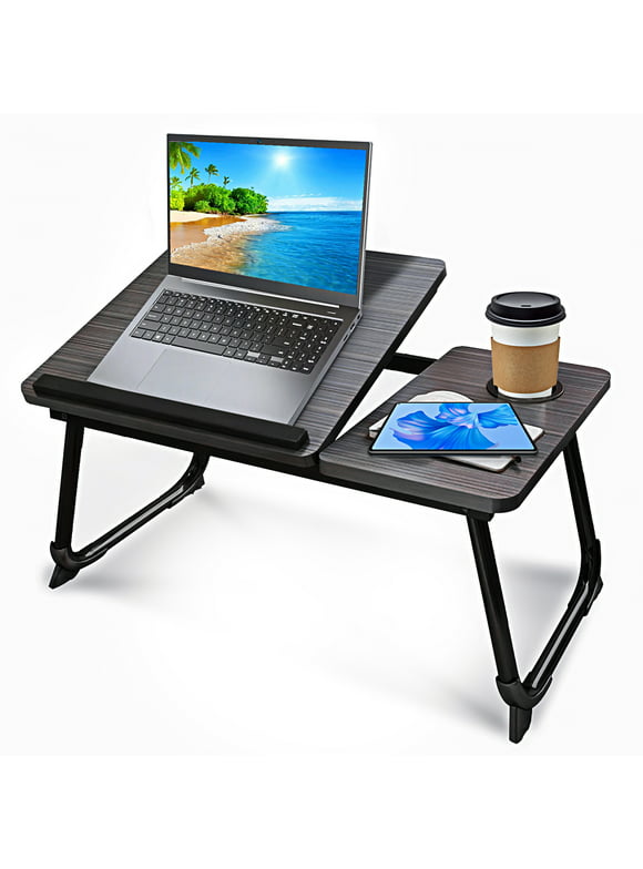 Laptop Bed Tray Table, WLRETMCI Foldable Lap Desk for Bed and Sofa, Laptop Desk Notebook Stand for Eating Breakfast, Reading Book, Watching Movie on iPad