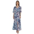 thumbnail image 1 of Inkmeso Robe à Manches Kimono Courtes Imprimée à Col en V pour Femmes, Robe Maxi Longue Décontractée d'Été, 1 of 7