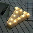 thumbnail image 1 of Plastic White Letter Lamp Decorative Lamp Warm White Light 2xAA Not Included Letter V, 1 of 8