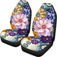 thumbnail image 5 of Pzuqiu Flower Collage Art Car Seat Cover Full Set Interior Auto Interior Decor Protector, Breathable Easy to Install Car Seat Covers Fit for Truck Cars Trucks, 5 of 10