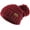Maroon, variant on Chunk Pom Pom Cable Knit Ribbed Beanie