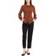 thumbnail image 2 of CURVOSPORT Camisa de Mujer con Botones, Cuello Peter Pan, Manga Larga, Blusa de Línea Princesa XL Rojo Ladrillo, 2 of 6