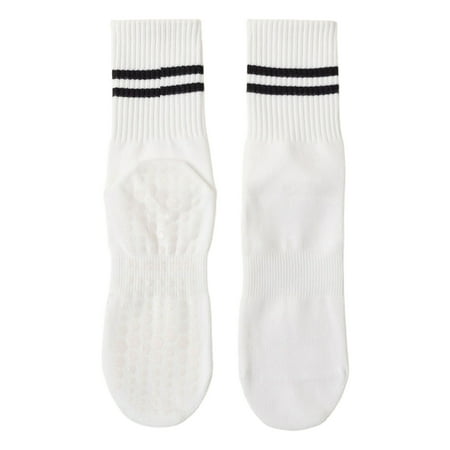 

Visland 1 Pair Women Sports Socks Striped Elastic Breathable Knitted Anti-slip Sweat Absorption Cotton Lady Pilates Socks Women Footwear