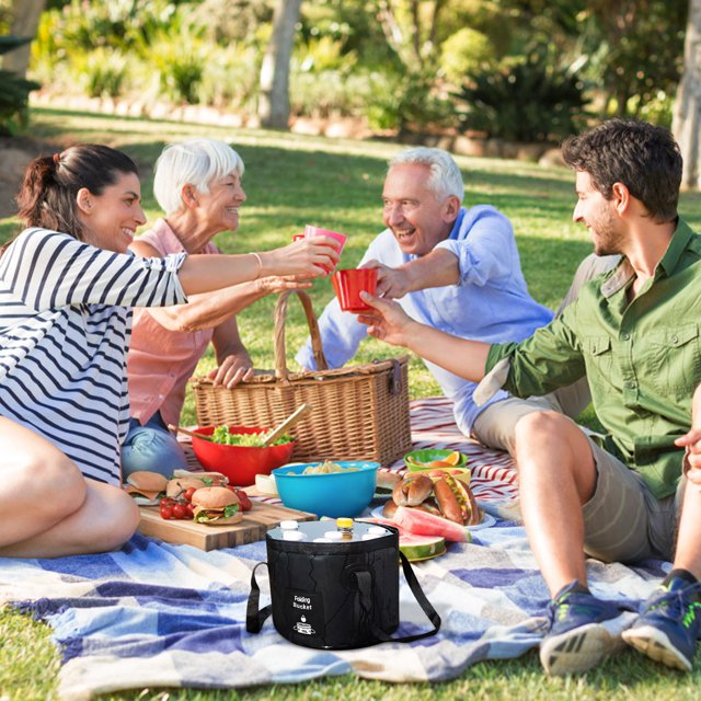 JWshufel Seau Pliant Portable d'Extérieur pour Camping, Pêche, Pique-Nique, Voyage, Contenant d'Eau et de Rangement Polyvalent, Étanche, Durable et Léger, Convient à la Randonnée et au Jardinage