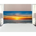 thumbnail image 1 of Ocean Headboard, Sunset over Pacific Ocean from La Jolla California Sun Rays Colored Sky Photo Print, Upholstered Decorative Metal Bed Headboard with Memory Foam, Full Size, Orange Blue, by Ambesonne, 1 of 4