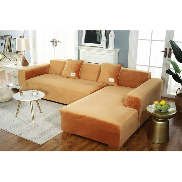 Thick Plush Sofa CoverBaoEr,Elastic Stretch Sectional Couch Cover