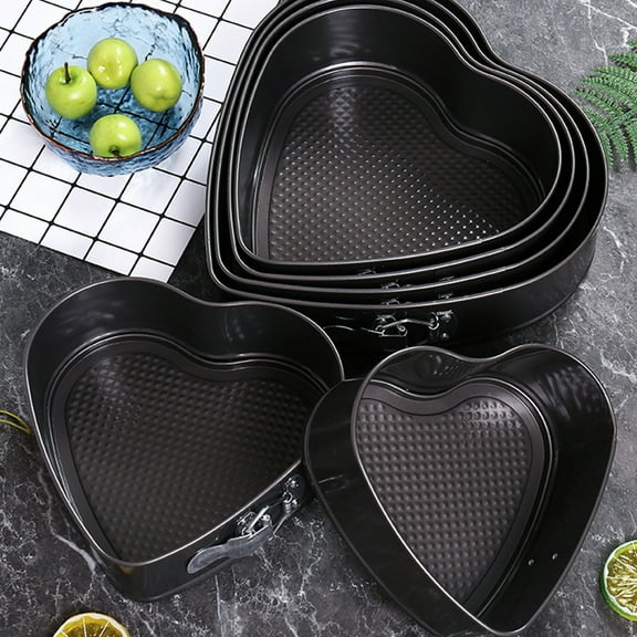 Waroomhouse Heart Shaped Springform Pan Food Grade BPA Free Heat-Resistant Reusable Microwave Safe Non-Stick Cheesecake Pan
